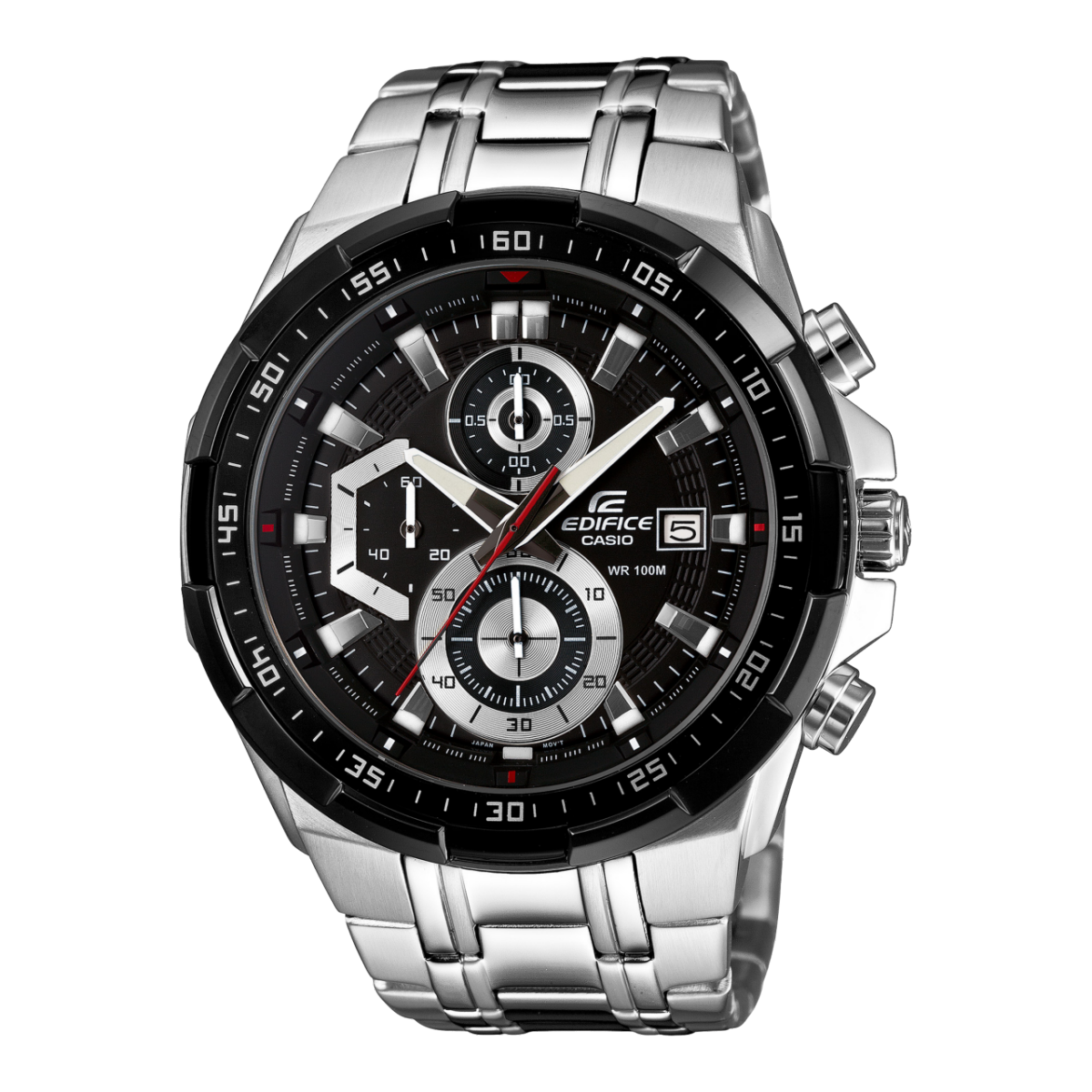 Edifice Silver Black Metal Watch