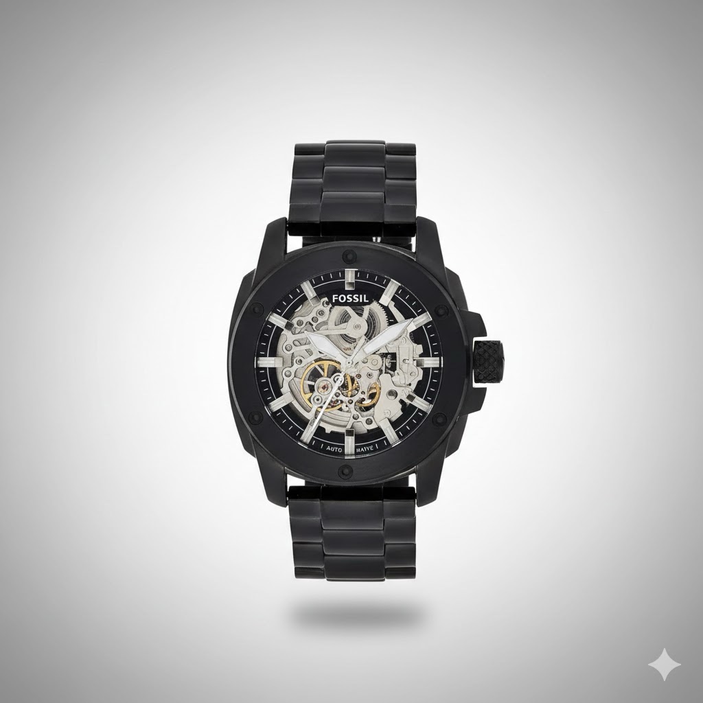 Fossil New Black Metal Automatic Watch